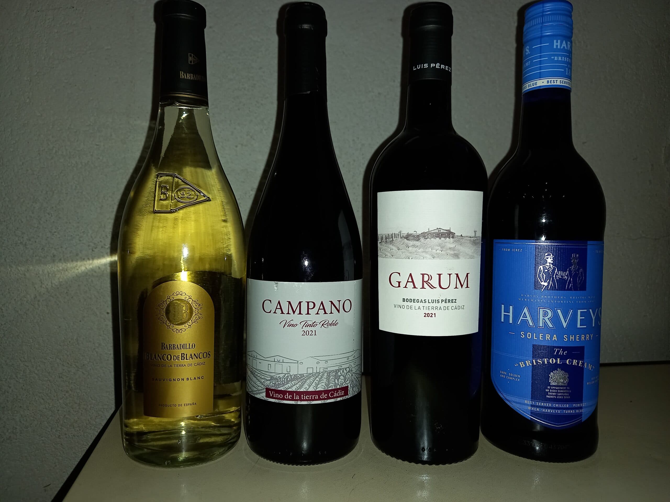 CUATRO DIFERENTES VINOS GADITANOS