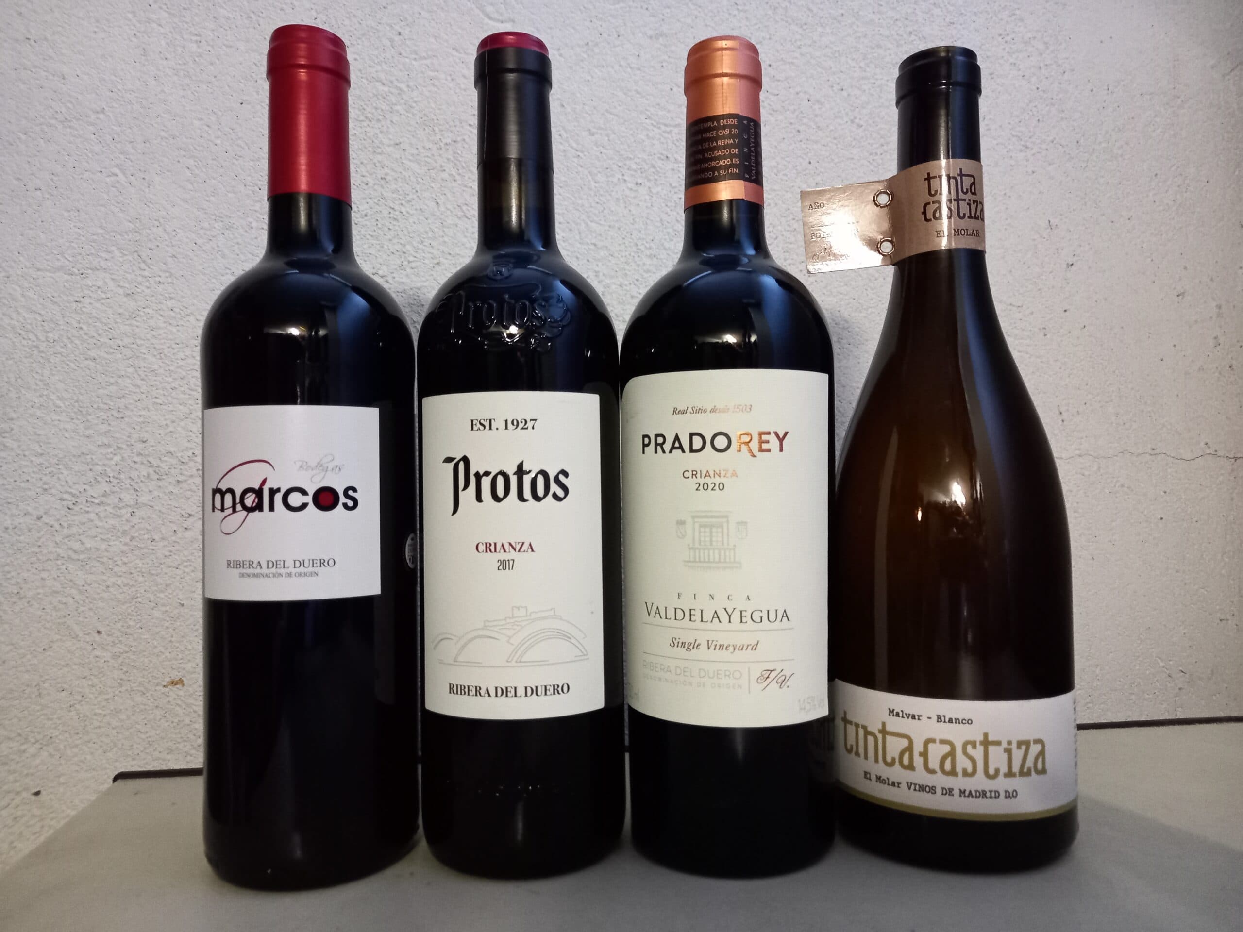 3 buenos Crianzas de Ribera y un Malvar de Madrid